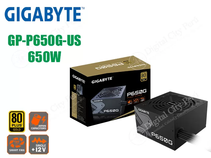 FUENTE DE PODER GIGABYTE ATX GP-P650G-US 80 PLUS GOLD CERTIFICADO BLACK