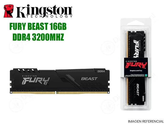 MEMORIA RAM KINGSTON DDR4 16GB 3200 MHZ FURY BEAST
